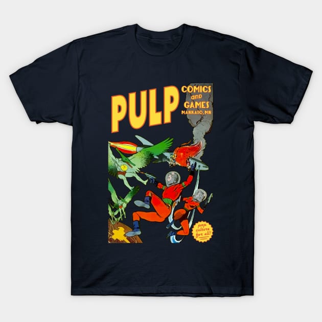 Pulp Bird People Attack! T-Shirt by PULP Comics and Games